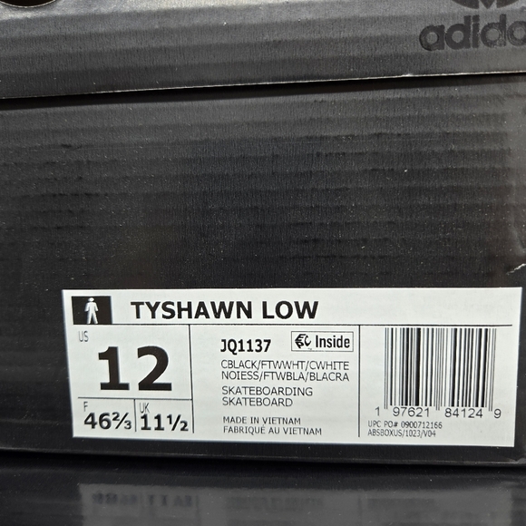 New adidas Tyshawn Low 'Core Black Cloud White' JQ1137 Men's Shoes Size 12 - Picture 8 of 8